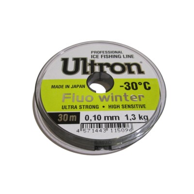 Леска Ultron Fluo Winter 0,10мм 30м флуоресцентная