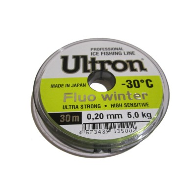 Леска Ultron Fluo Winter 0,20мм 30м флуоресцентная