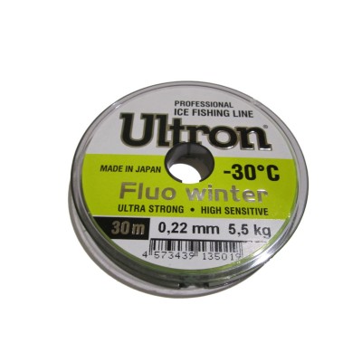 Леска Ultron Fluo Winter 0,22мм 30м флуоресцентная