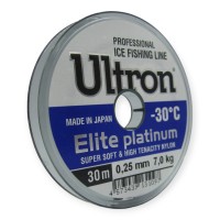 Леска зимняя Ultron Elite Platinum 0,25мм 30м серебристая