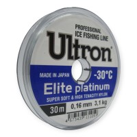 Леска зимняя Ultron Elite Platinum 0,16мм 30м серебристая