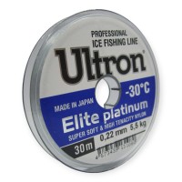 Леска зимняя Ultron Elite Platinum 0,22мм 30м серебристая