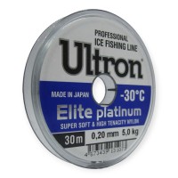 Леска зимняя Ultron Elite Platinum 0,20мм 30м серебристая