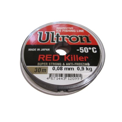 Леска Ultron Red Killer 0,08мм 30м красная