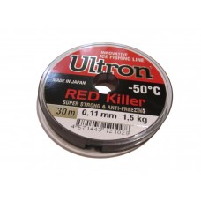 Леска Ultron Red Killer 0,11мм 30м красная
