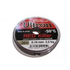 Леска Ultron Red Killer 0,14мм 30м красная