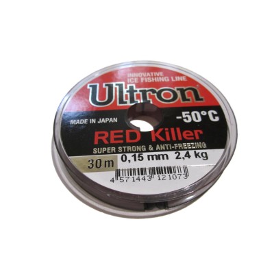 Леска Ultron Red Killer 0,15мм 30м красная