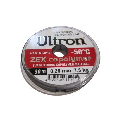 Леска Ultron Zex Copolymer 0,25мм 30м прозрачная